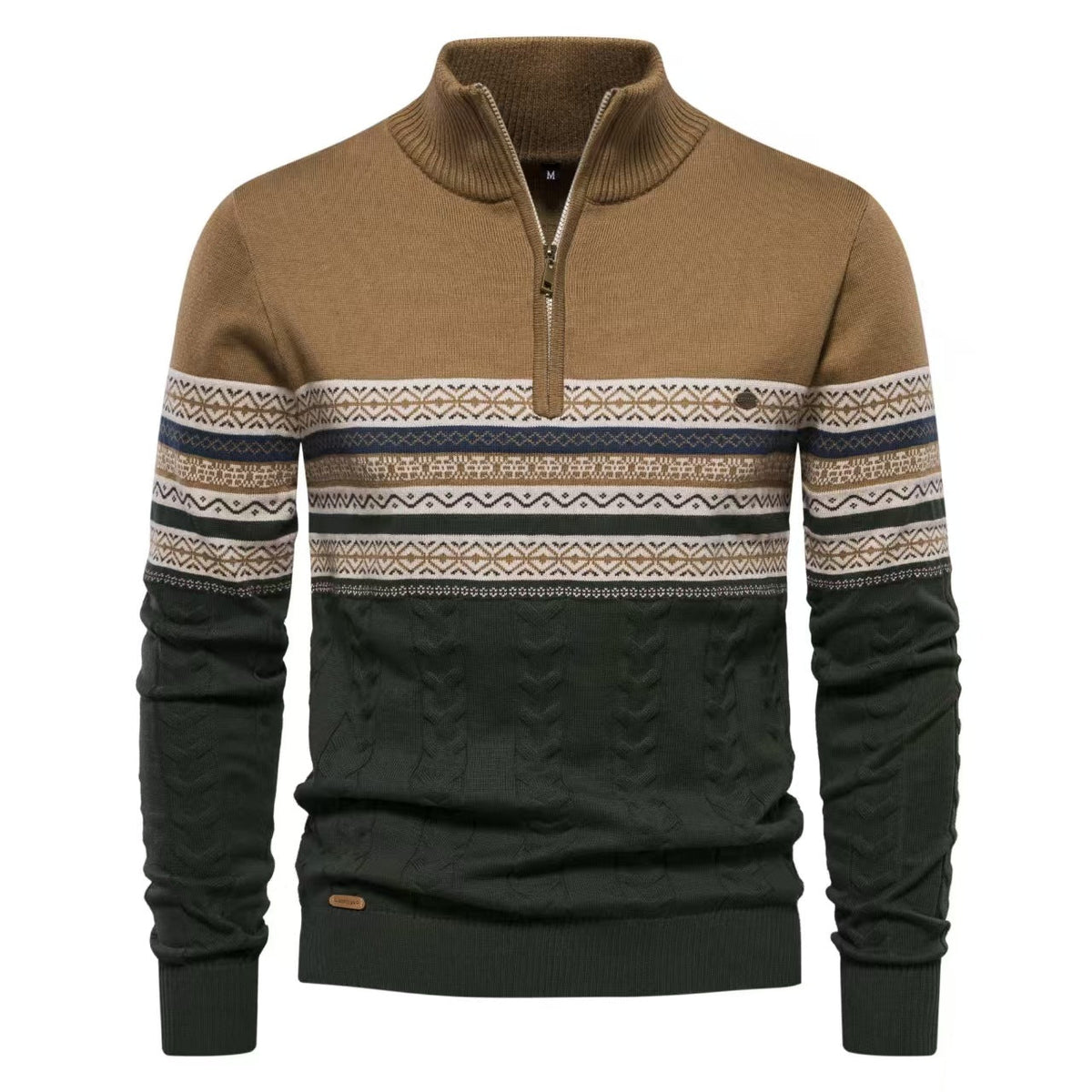 2026 Autumn And Winter New Fashion European Size Cross-border Collar Men's Sweater Half Zipper Knitted High Quality Joker Men's Clothing