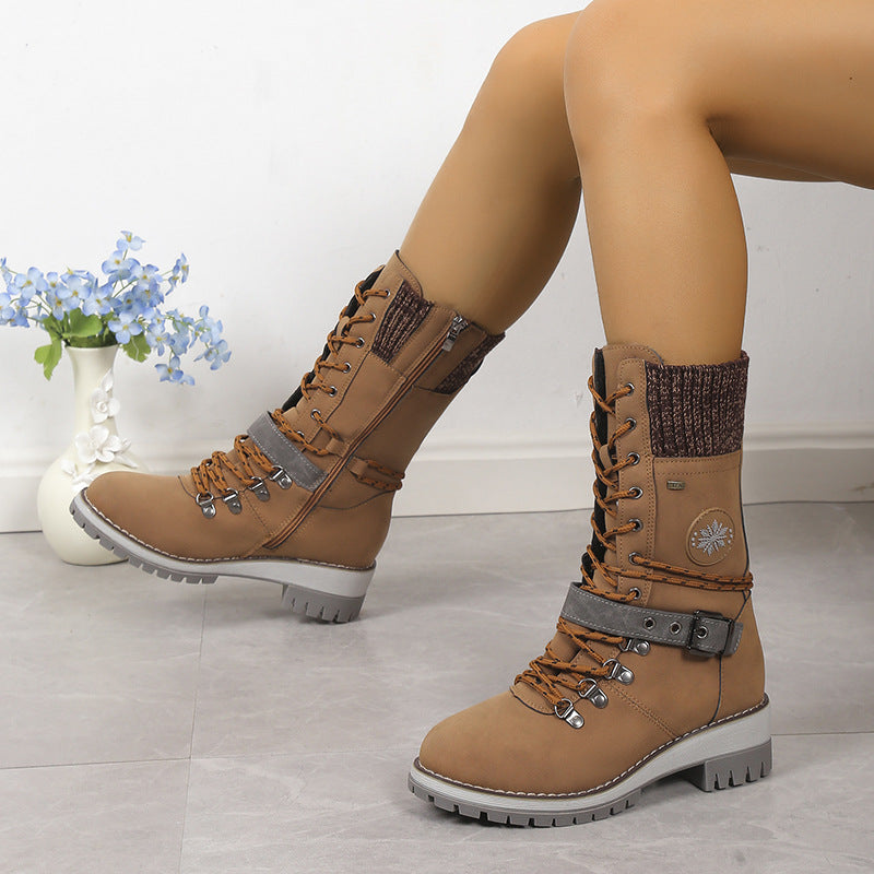 Women's Fur Integrated Knee-High Snow Boots