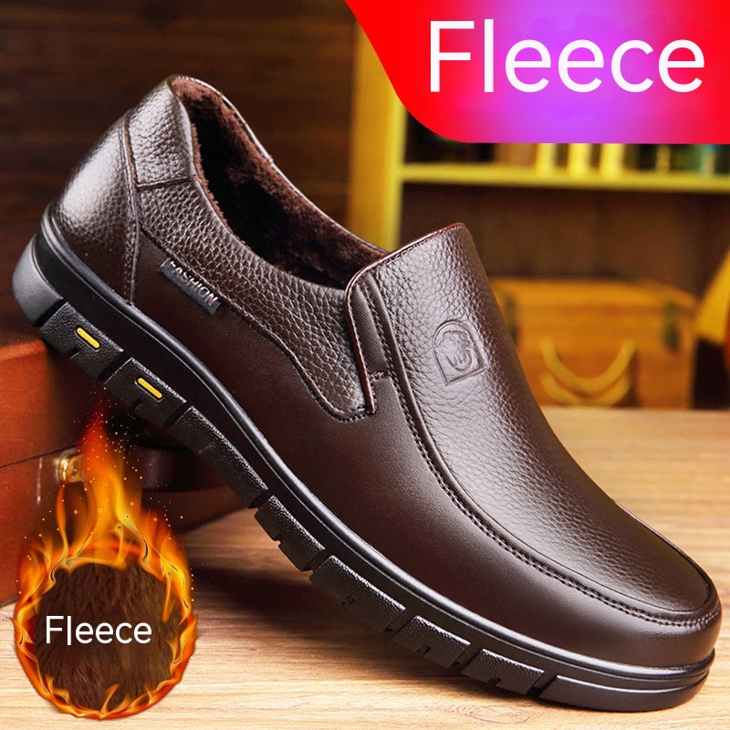 Men's Old Man's Head Layer Cowhide Business Flats