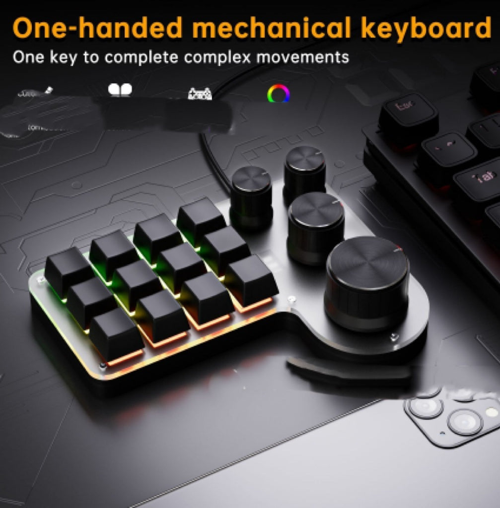 3-die 12-key 4-knob Custom Mechanical Keypad