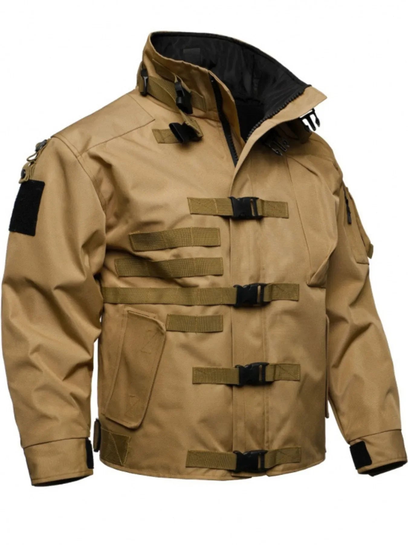 Chaqueta Impermeable Talla Grande de Hombre con Múltiples Hebillas Talla Grande