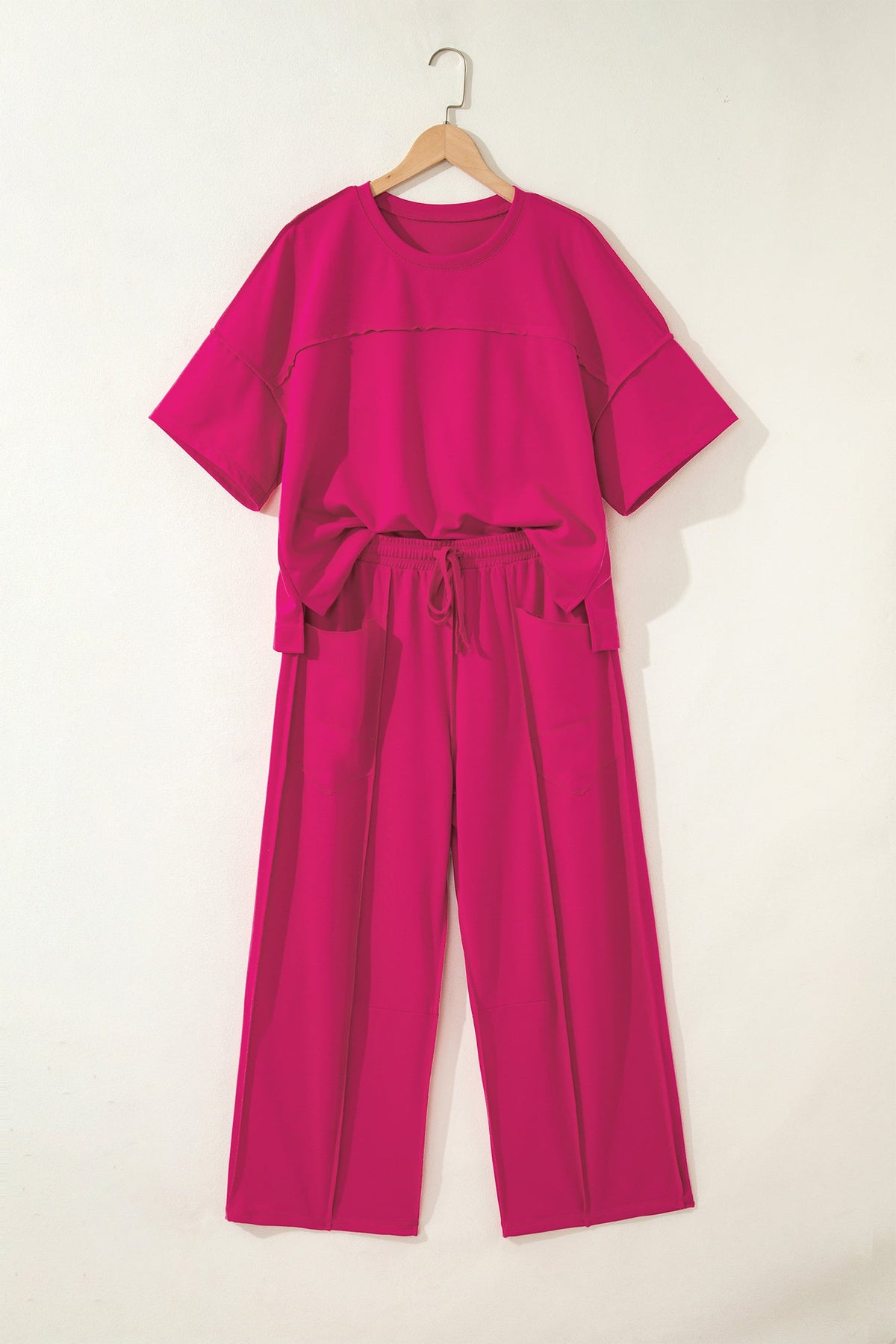 Women's Drop Shoulder Boxy Tee and Barrel Pants Set