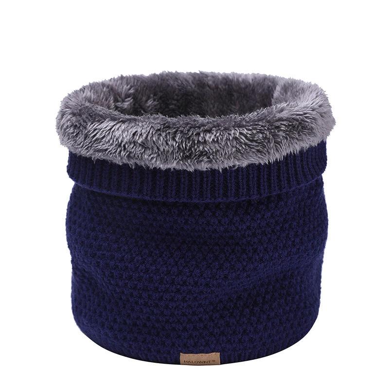 Men's Knitted Velvet Padded Neck Protection Scarf