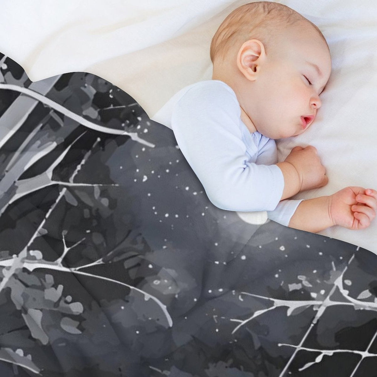 Ethereal Wolf in the Moonlight Flannel Throw Blanket for Bedroom - 30" × 40"