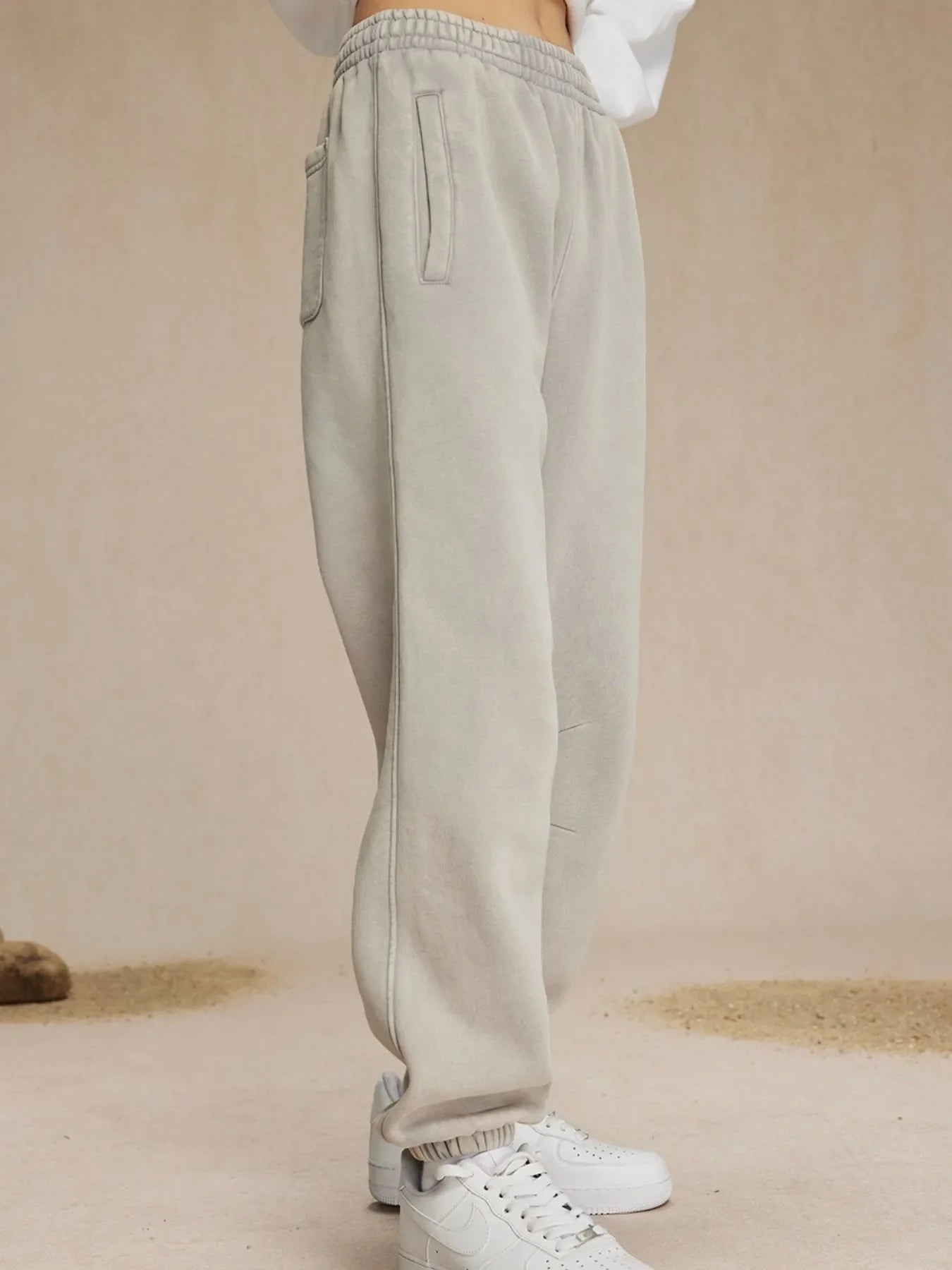 Pantalones deportivos de algodón con cintura elástica informales para hombre