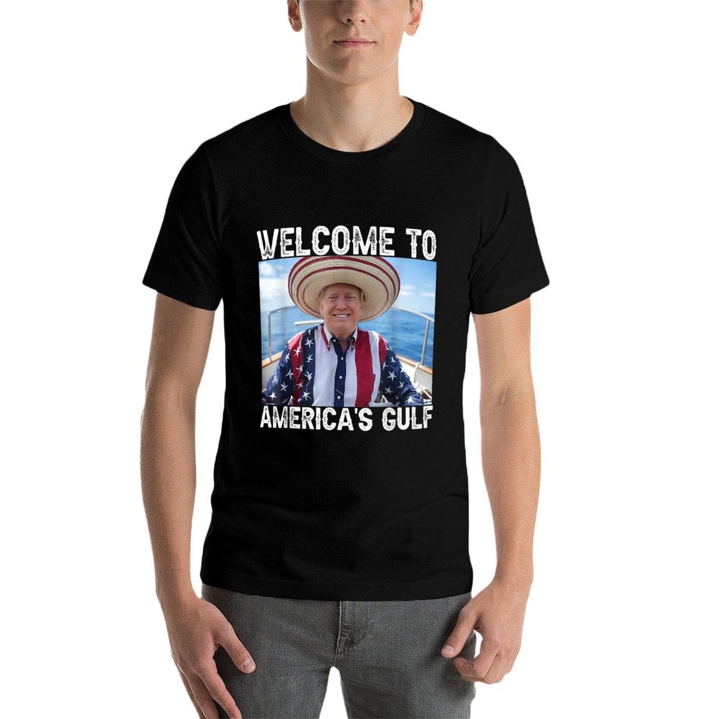 Gulf of USA America Funny USA Flag Moisture-wicking T-Shirt