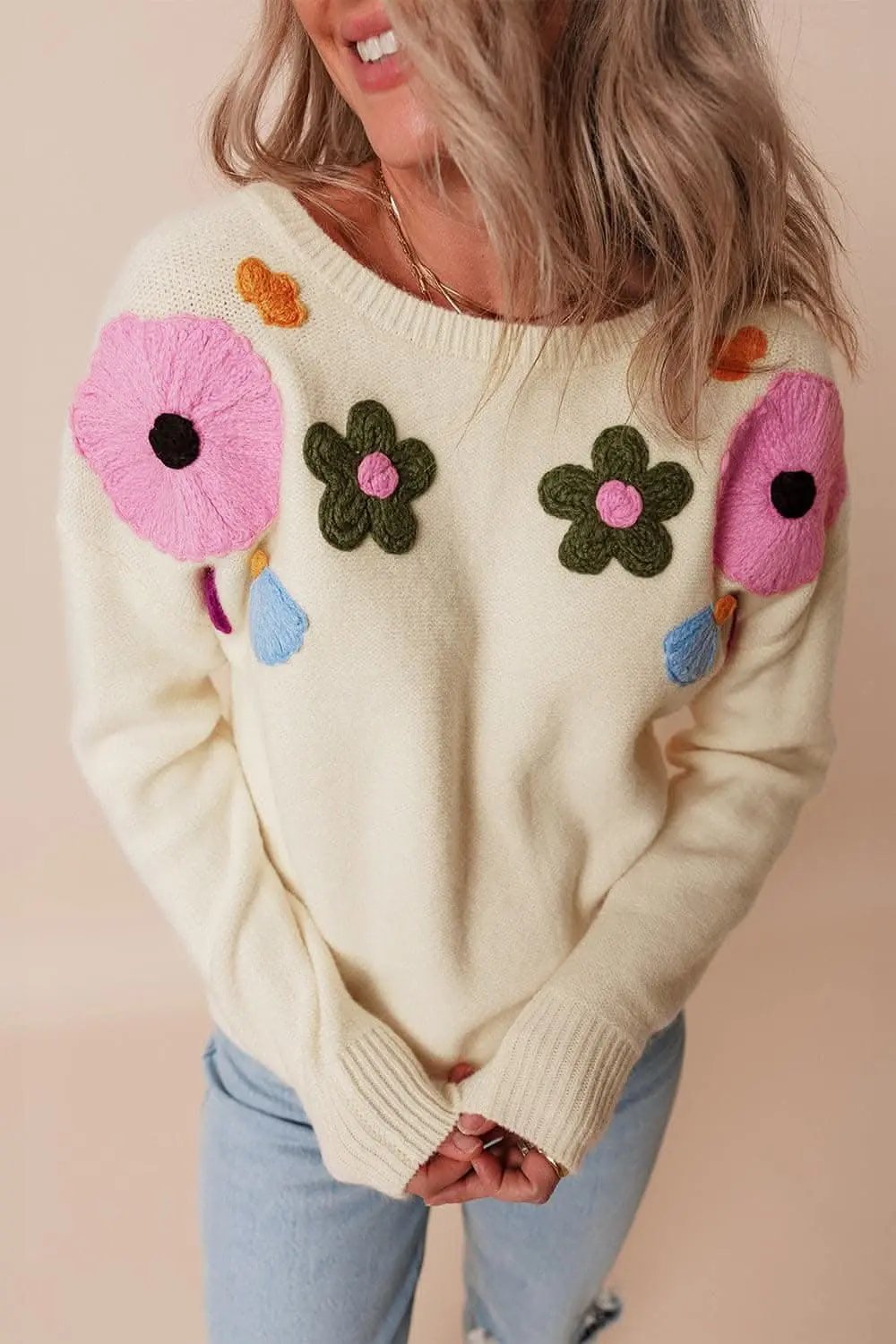 Sweaters Trendsi Chic floral crochet sweater