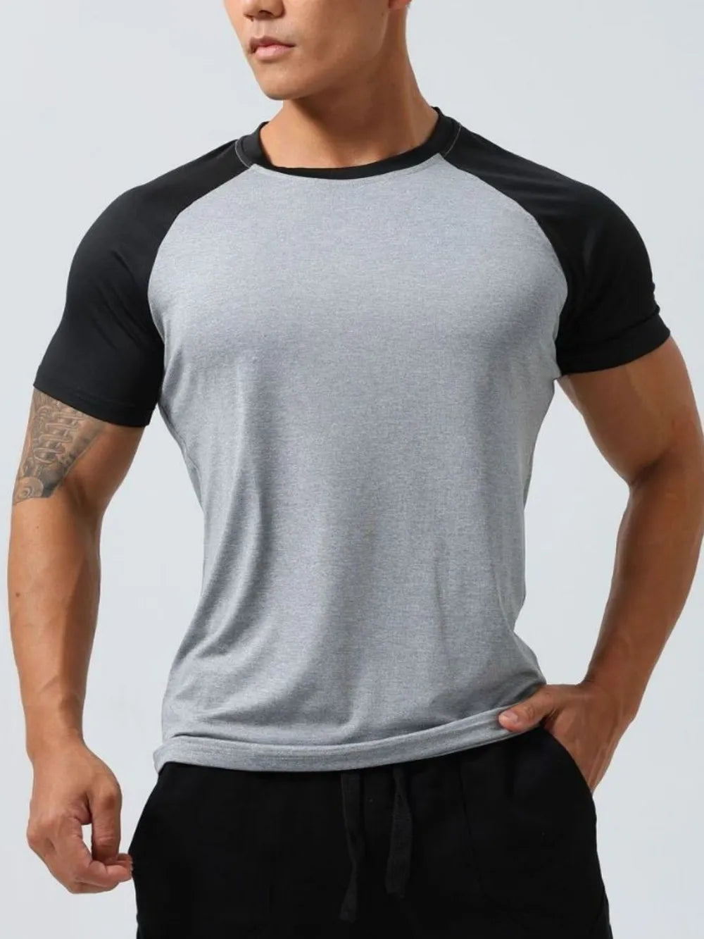 Camiseta de manga corta y cuello redondo de talla grande para hombre