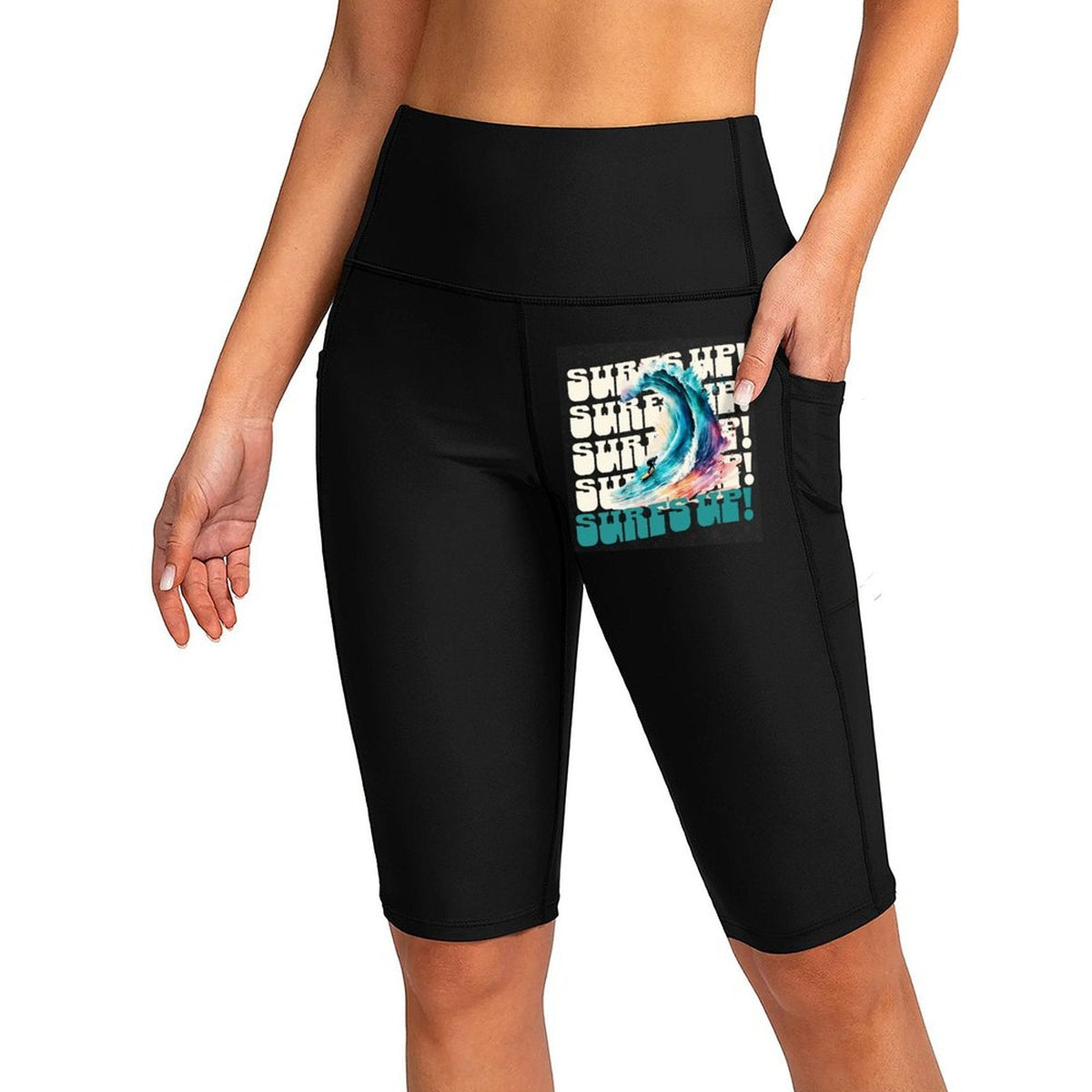 Surf's Up Women's Knee-Length Swim Bottoms (Front Printing)