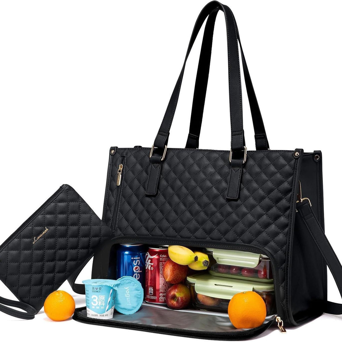 Women's Quilted Insulated Lunch Tote Bags