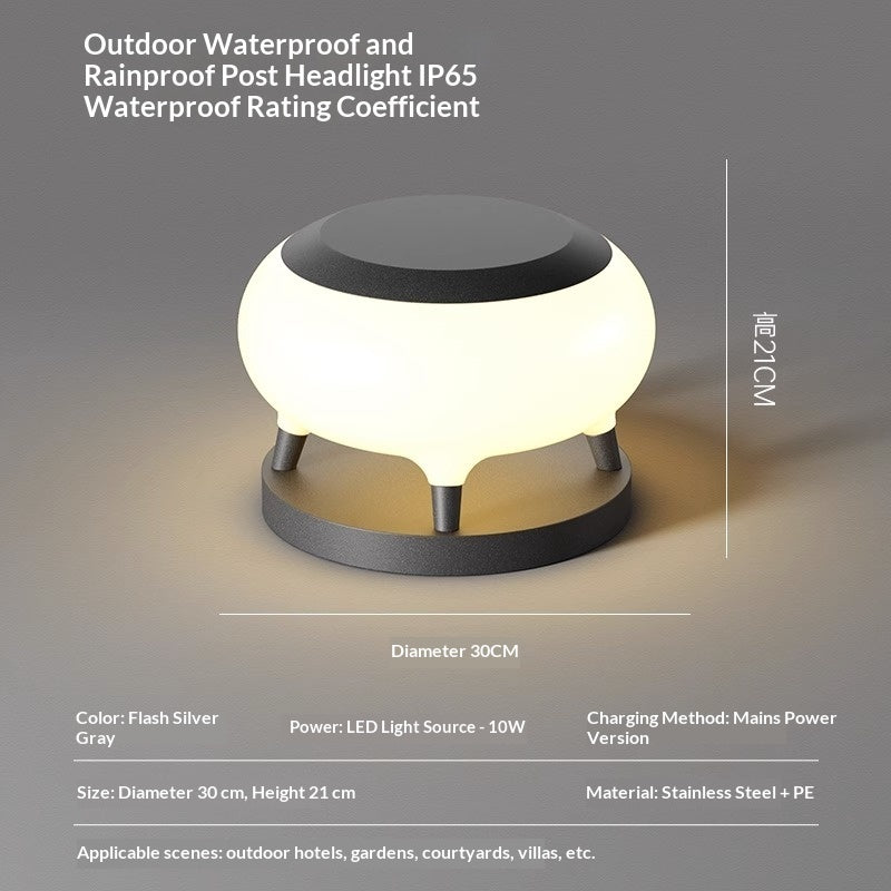 Modern Minimalist Outdoor Solar-powered Stainless Steel Waterproof Courtyard Lights