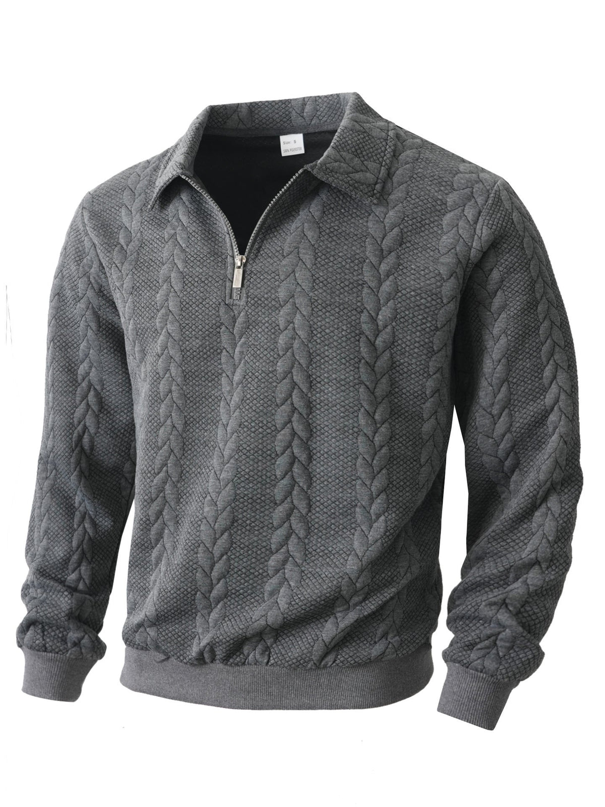 Cross-Border Amazon European And American Jacquard Autumn And Winter Lapel Pullover Half-Cardigan Zipper Sweatshirt Casual Sports Men's Knitted
