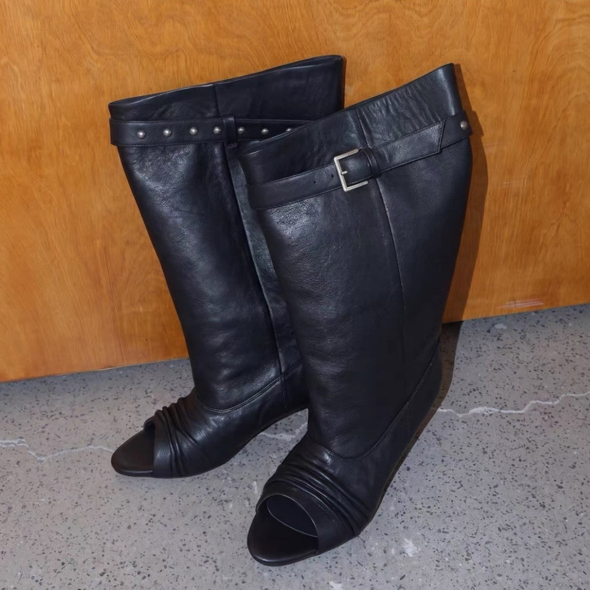 Over-the-knee Wide-leg Thigh-high Boots For Women With A Chunky Heel