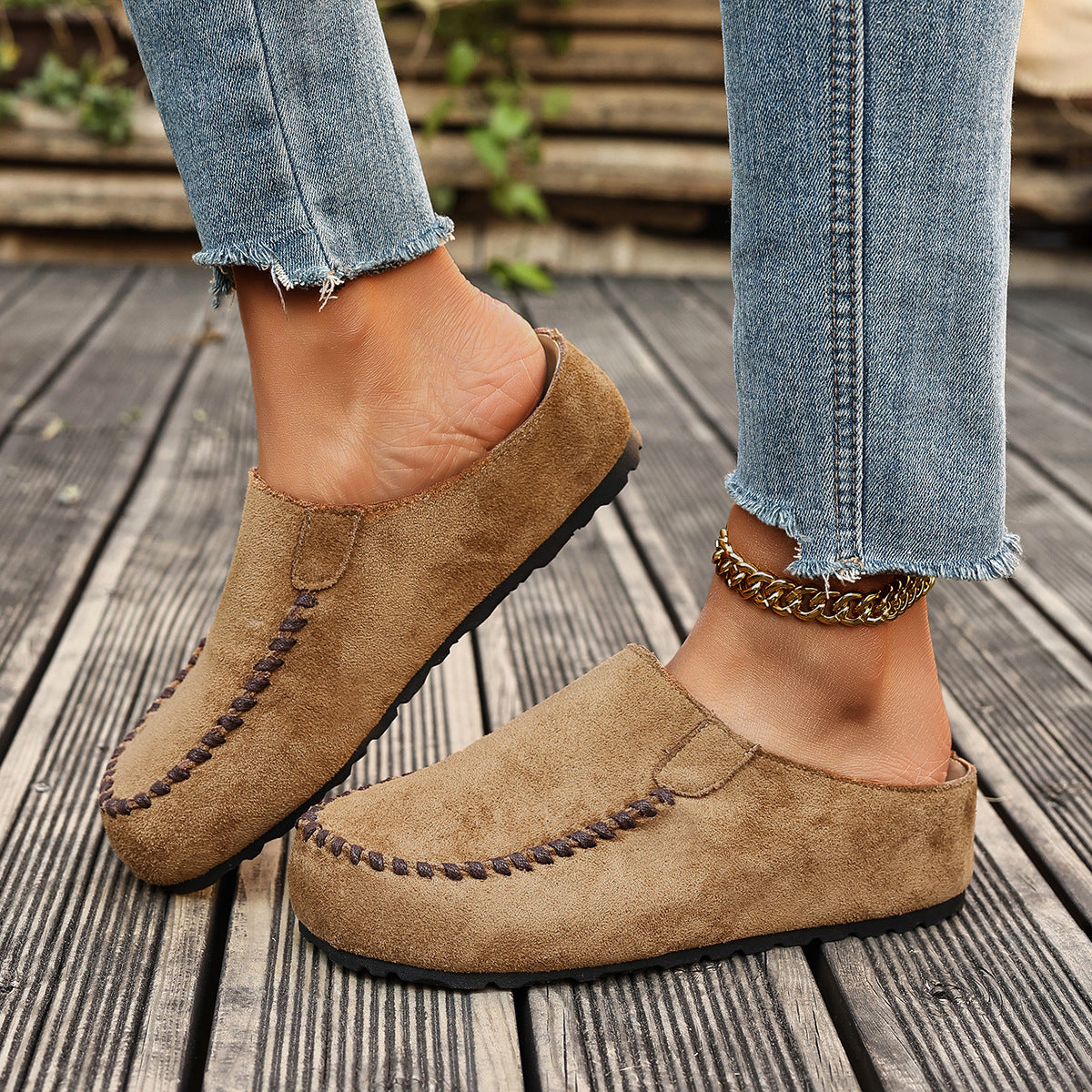 Women's Outdoor Closed-Toe Half-Slippers