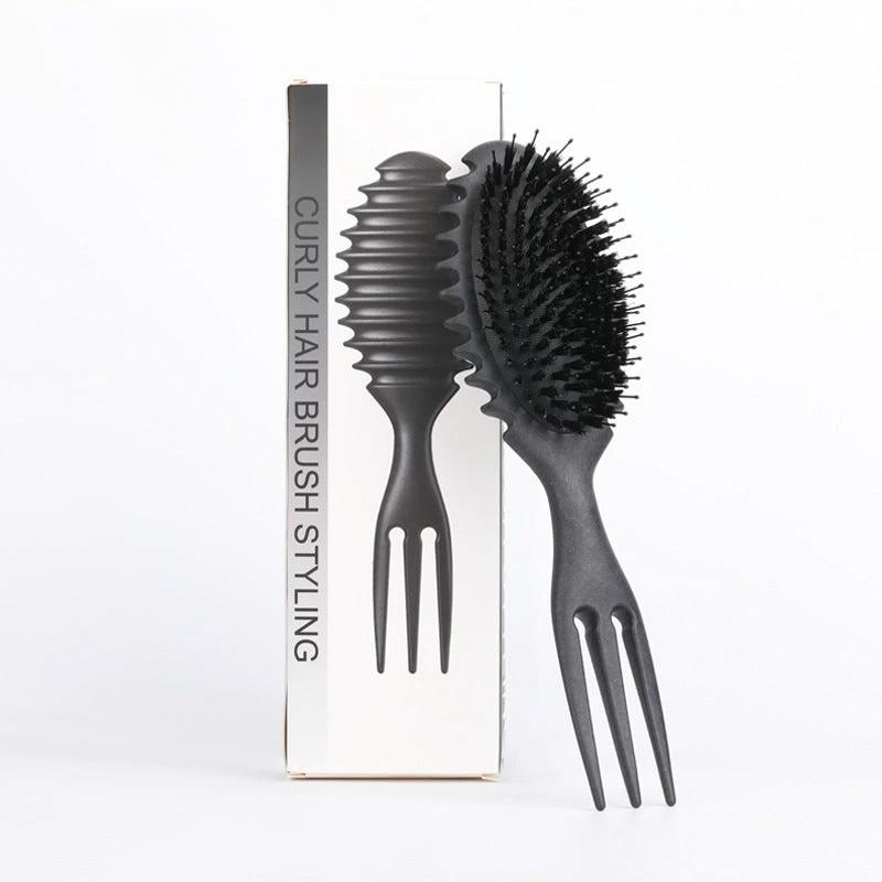 Curl Defining Bounce Hair Brush Barbershop Boar Bristle Comb Detangling Shaping Hairbrushes Professional Salon Home Styling Comb