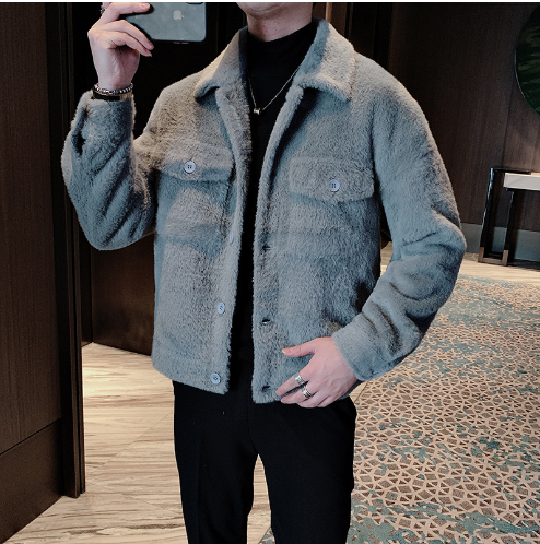 Winter Outdoor Faux Fur PU Leather Jacket Coat