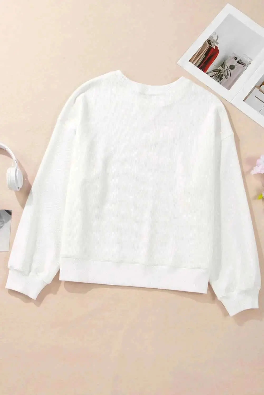 Trendsi Bow Sweatshirt Women's Casual Long Sleeve Top Comfortable Wear