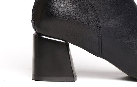 Women's Pointed-Toe Block Heel Martin Boots