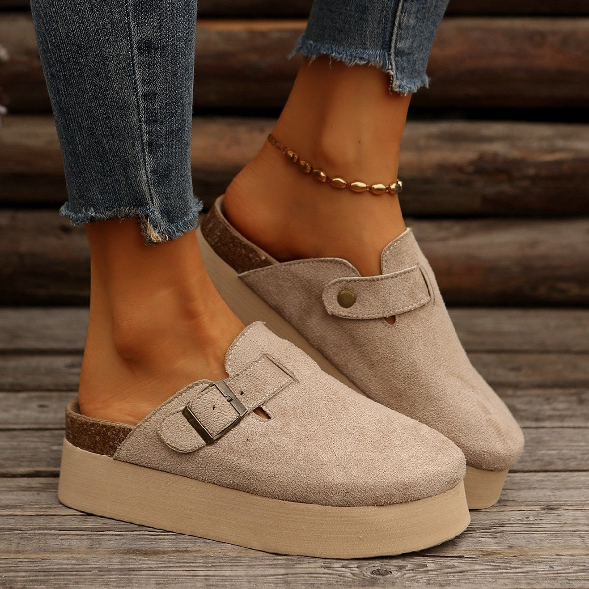 Women's Thick Sole Half Slippers