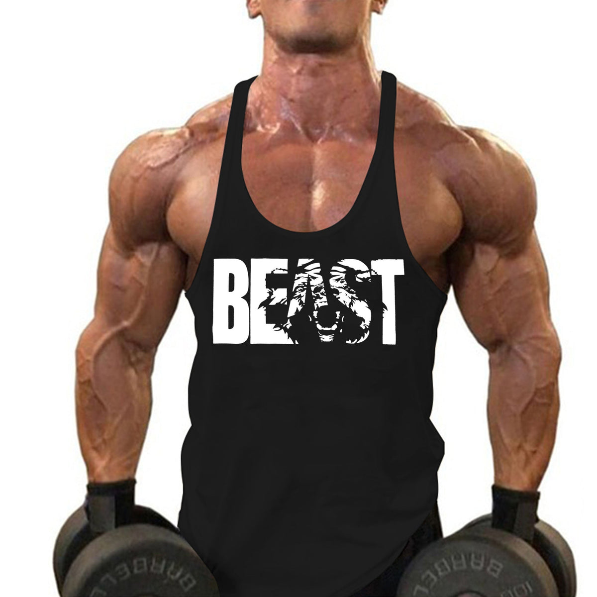 Men's Fitness Sports Printed Tank Top