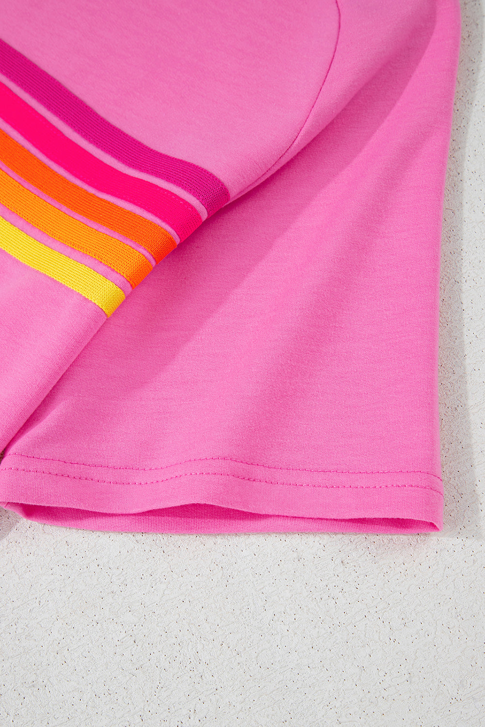 Camiseta Casual con Parche Frontal de Rayas Bonbon