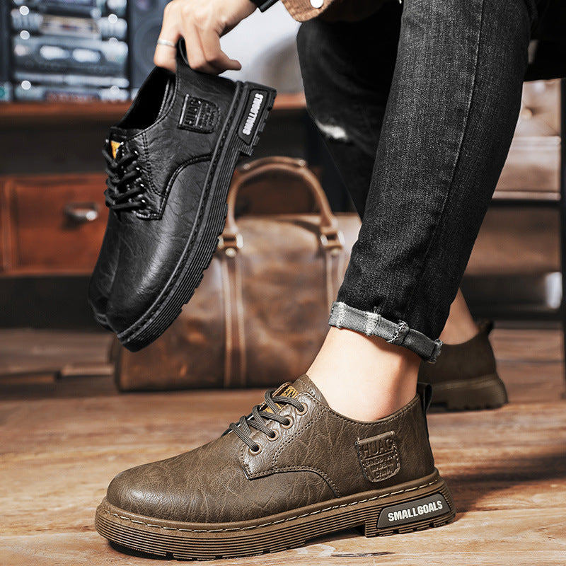 Men's Leather Low-Top Casual Boots
