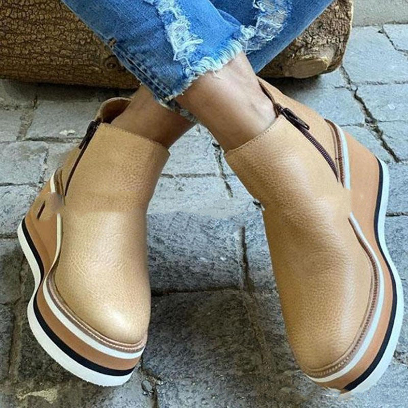 Unisex Flat Side Zipper Wedge