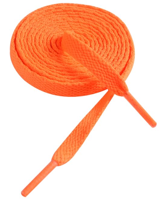 Gendewiner 1 Pair Shoe Laces Neon Orange Replacement Flat Sneakers Boot Brooks Skate Athletic High Top Shoelaces Strings for Converse adidas Vans Air Force 1 Nike Shoestrings 54 inch Long