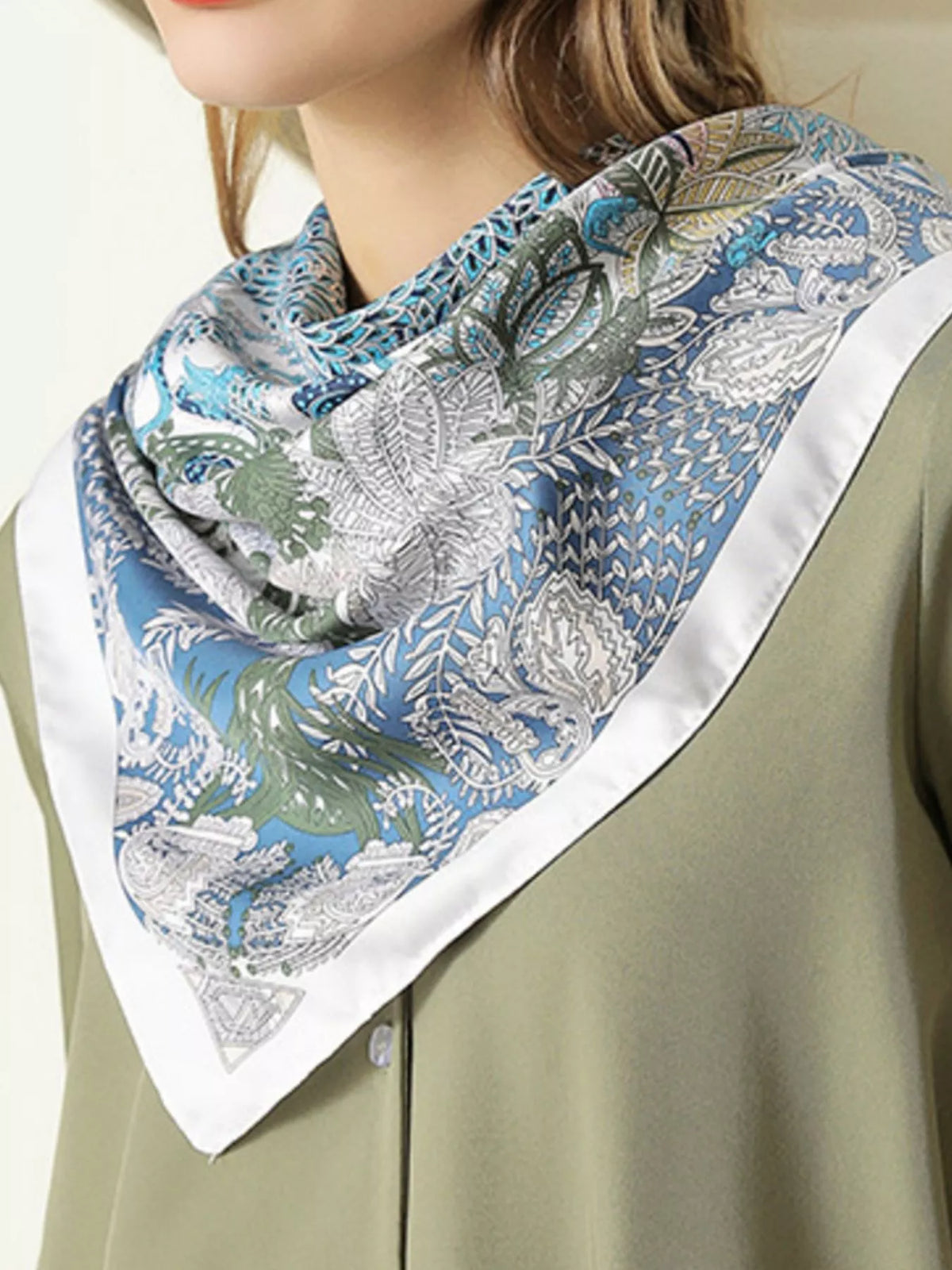 Floral Print Silk Scarf