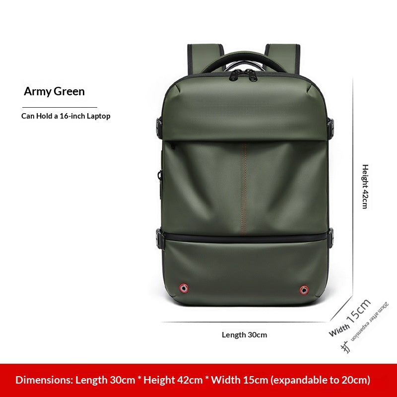 High-Capacity Water-Resistant Expandable Laptop Bag For Business Travel