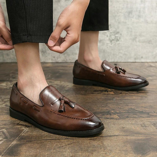 Zapatos sin cordones con borlas casuales para hombre