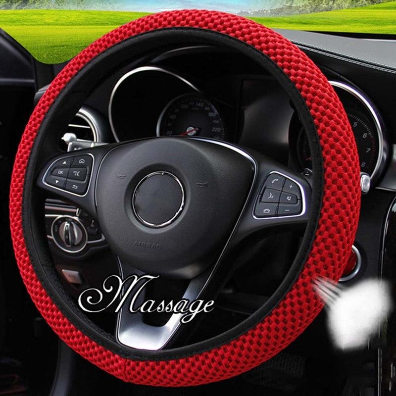 1Pcs Ice Silk Steering Wheel Cover Non-Slip Car Wheel Cover Protector Breathable Microfiber Universal For Leather Viscose, Breathable, Anti-Slip Steering Wheel Cover Wear-resistant Anti-slip Car Accessories Black Red Rose Gray Beige Purple