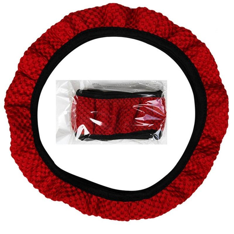 1Pcs Ice Silk Steering Wheel Cover Non-Slip Car Wheel Cover Protector Breathable Microfiber Universal For Leather Viscose, Breathable, Anti-Slip Steering Wheel Cover Wear-resistant Anti-slip Car Accessories Black Red Rose Gray Beige Purple