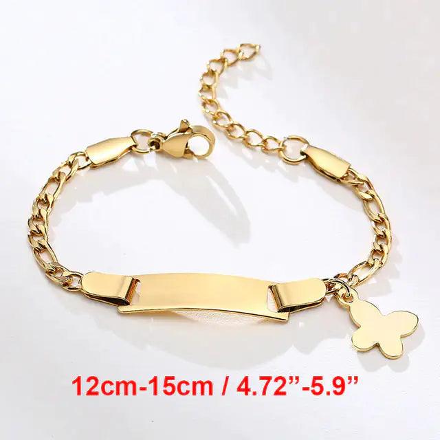 Gold Butterfly Charm Bracelet for Kids