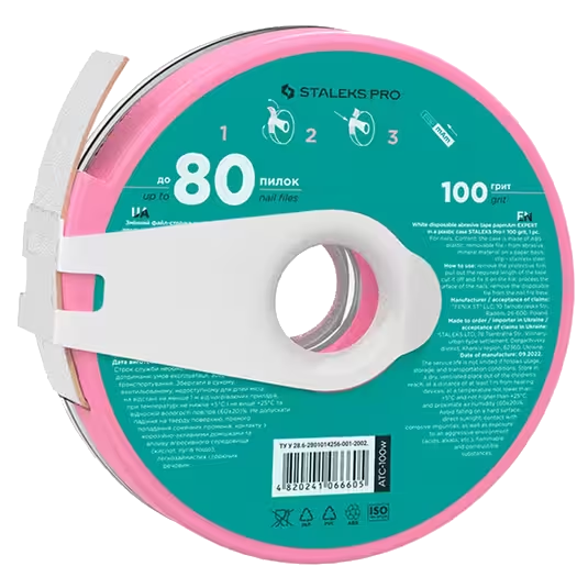 STALEKS PRO EXPERT NAIL FILE REFILL ROLL WHITE DISPOSABLE ABRASIVE TAPE PAPMAM IN A PLASTIC CASE ATC-STALEKS™