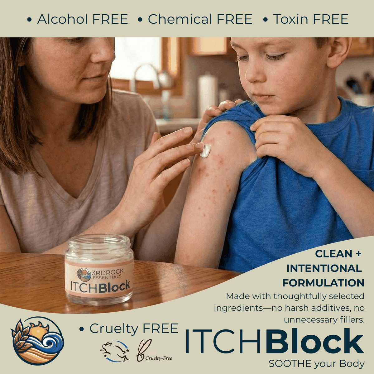 ITCHBlock™ Crema Totalmente Natural para Aliviar la Picazón