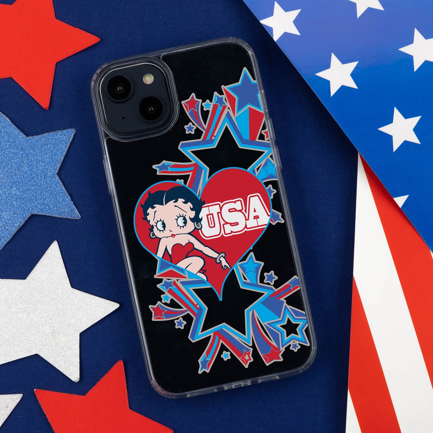 Betty Boop Red White & Boop HD Apple iPhone 14 Mag-Safe Phone Case