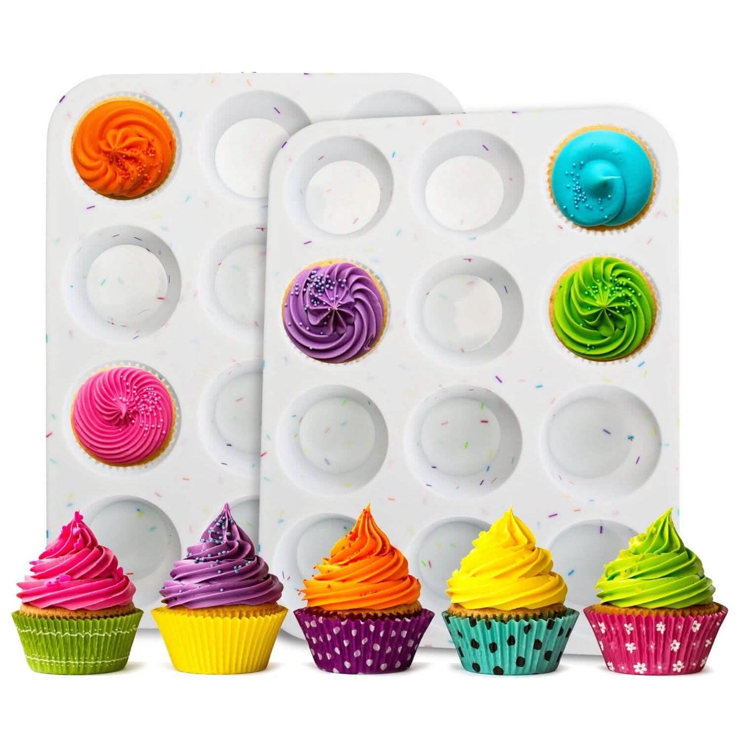 2-Pack: 12 Cups Silicone Muffin Nonstick Pans