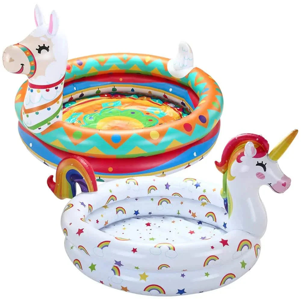 2-Pack: 47" Unicorn and Llama Inflatable Kiddie Pools