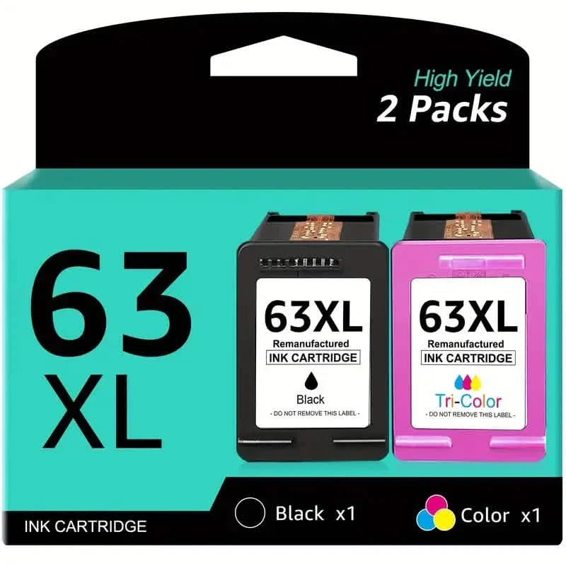 2-Pack: 63XL Ink Cartridges Black & Tri-Color for HP 63 Ink