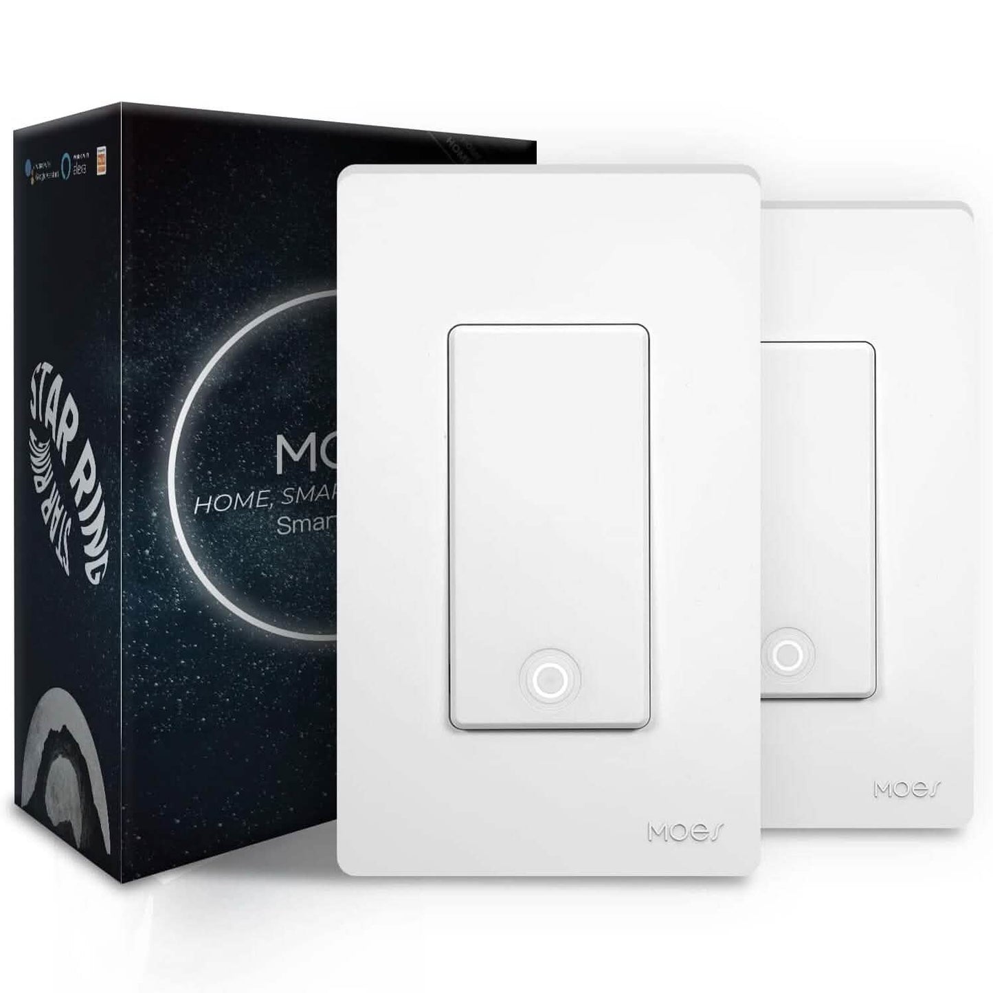 2-Pack: MOES 3 Way Smart Light Switch 2nd Generation  (Refurbished)