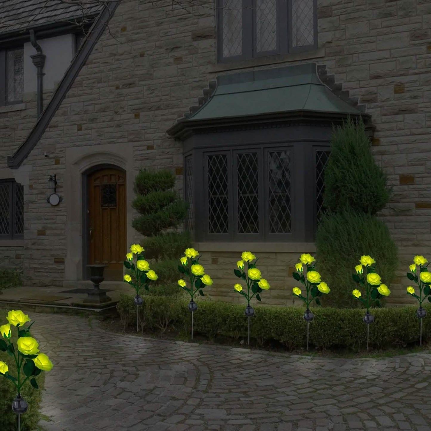 2-Pack: Solar Powered Rose Flower LED Decorative Lamp