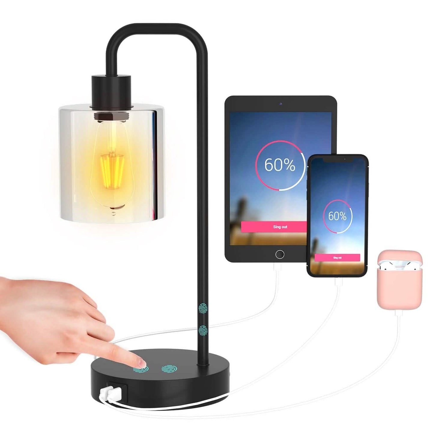 2-Pack: Touch Control Table Lamp