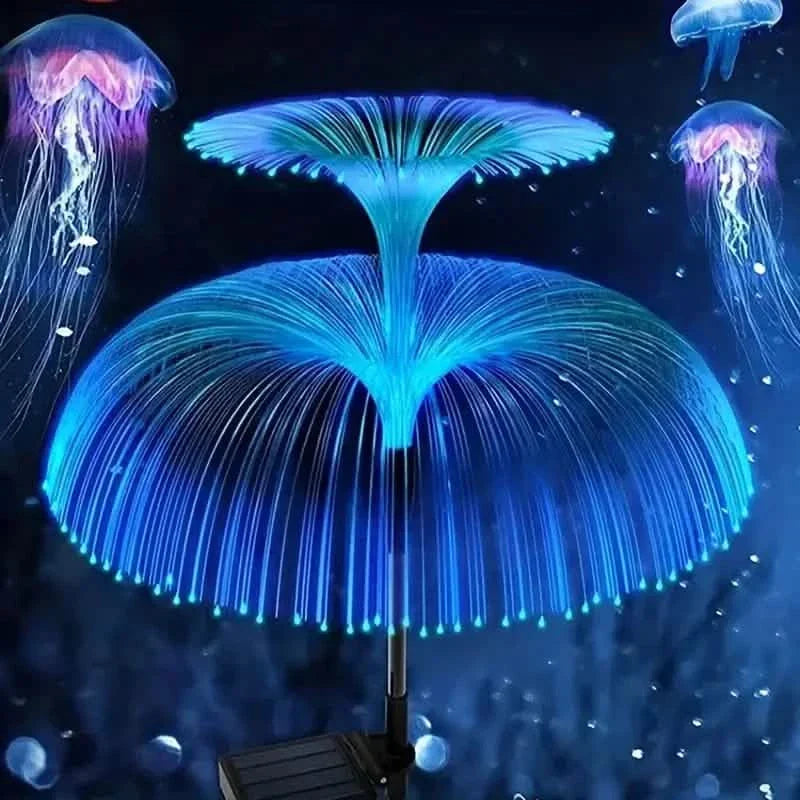 2-Pack: Waterproof Solar Jellyfish Fiber Optic Light