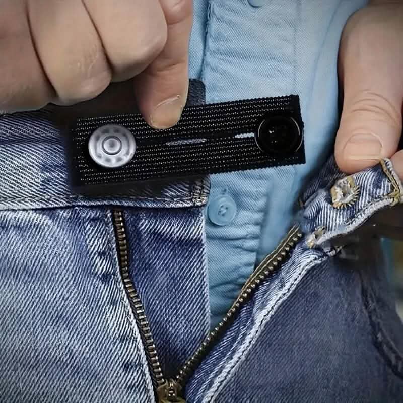 2-Pack: Black Interlocking Tape Waistband Extender Buttons for Jeans and Pants