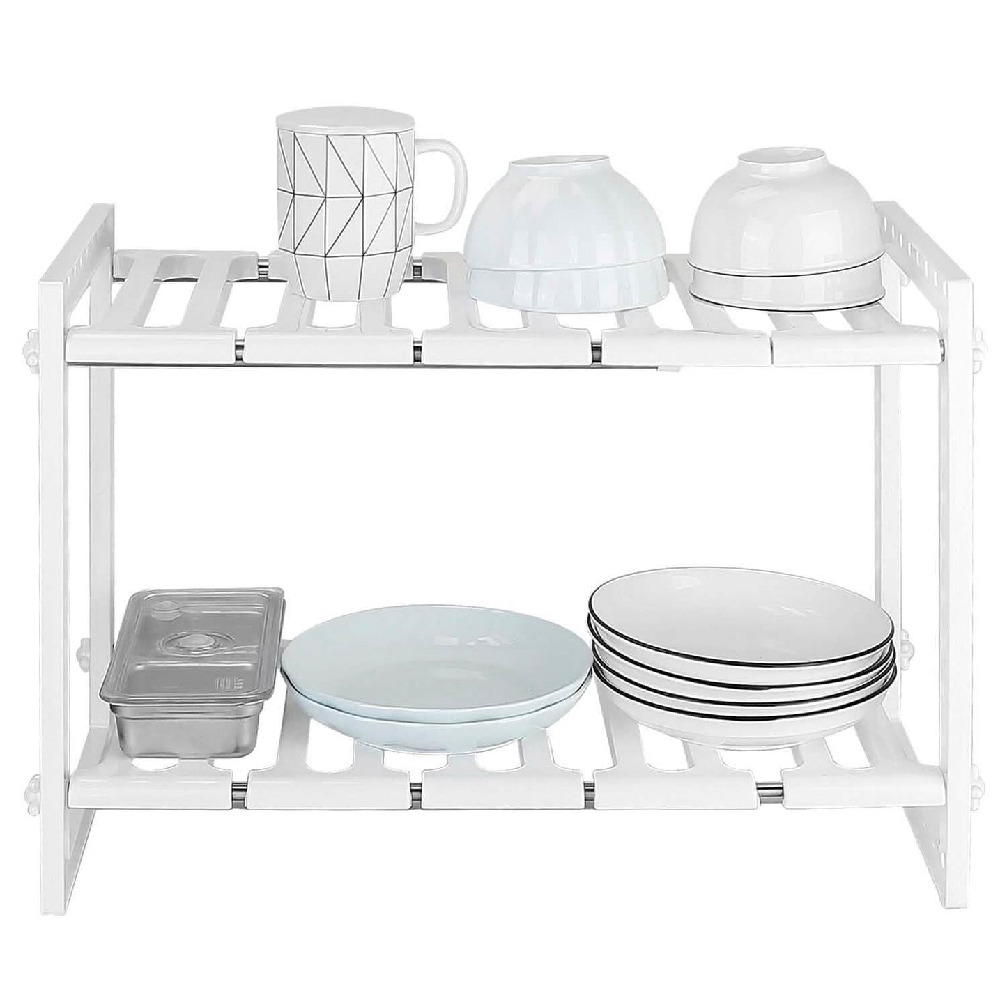 2-Tier Under Sink Organizer Retractable Space Saving Storage