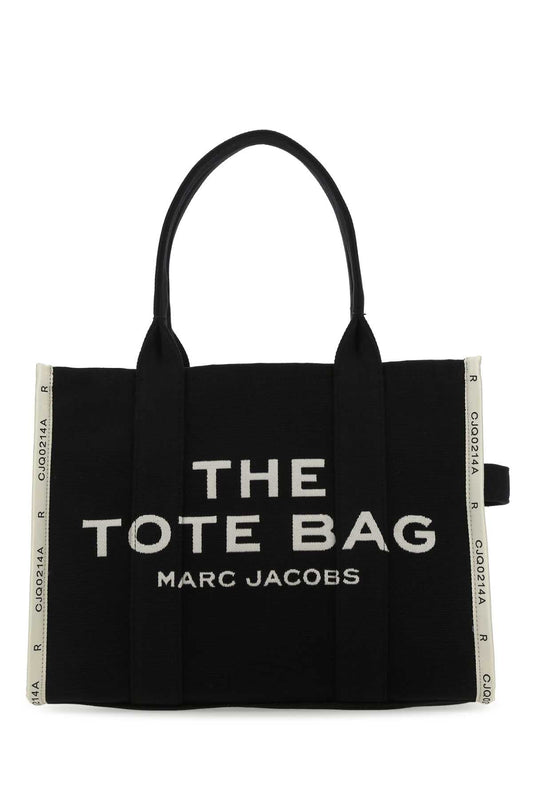Marc Jacobs Women Black Canvas The Tote Shopping Bag
