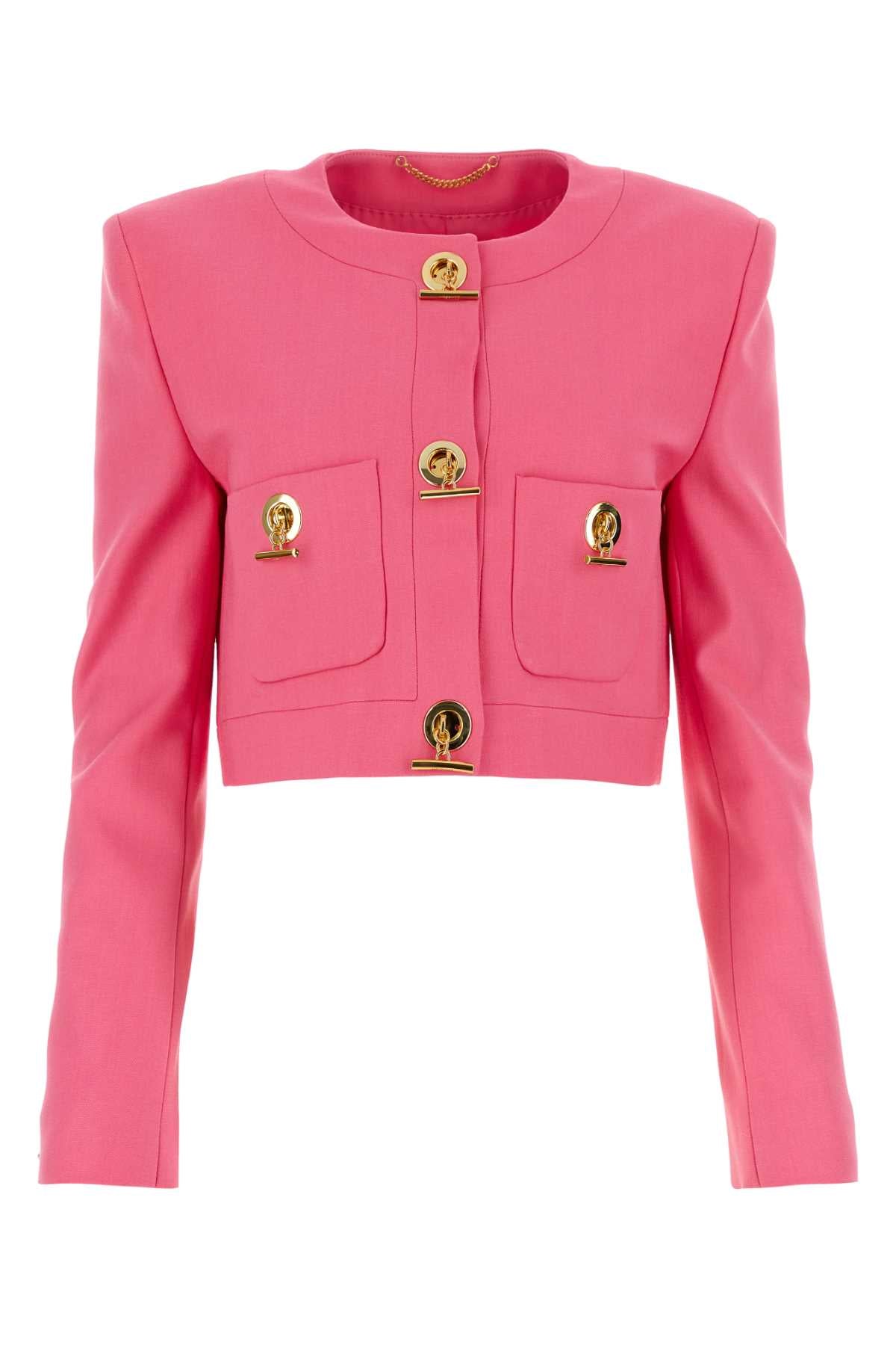 Moschino Women Fuchsia Stretch Gabardine Blazer