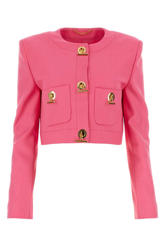 Moschino Women Fuchsia Stretch Gabardine Blazer
