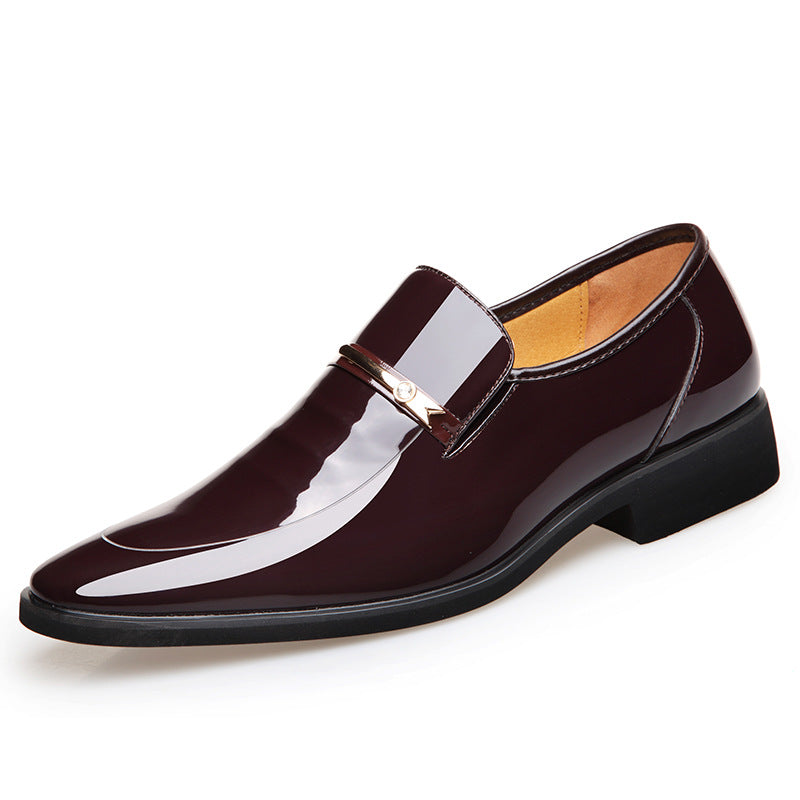 Men's Pointed Patent Leather Shoes